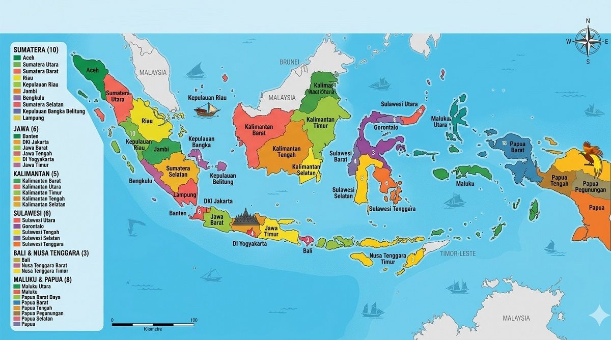 Sejarah Provinsi di Indonesia: Dari Delapan hingga Mekar Menjadi 38 Provinsi