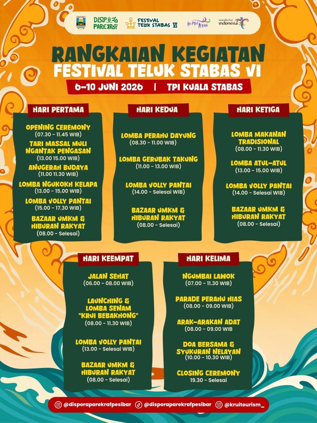 Ada Festival Teluk Stabas 2026, 6-10 Juni di Pesisir Barat! Cek Rangkaian Kegiatannya