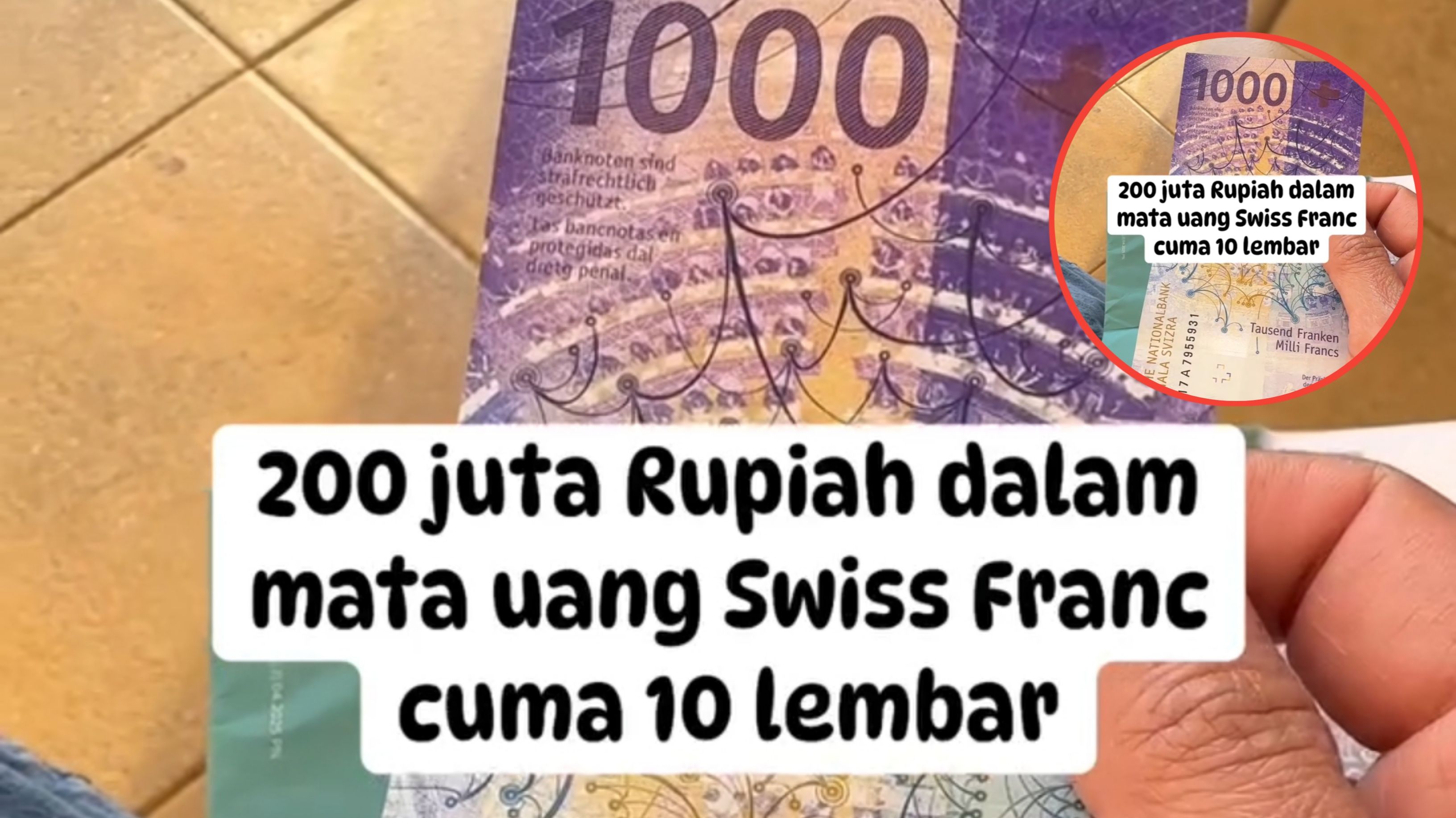 Perempuan Ini Tunjukkan 10 Lembar Uang Swiss Franc yang Setara Rp200 Juta, Netizen Ikut Berkomentar