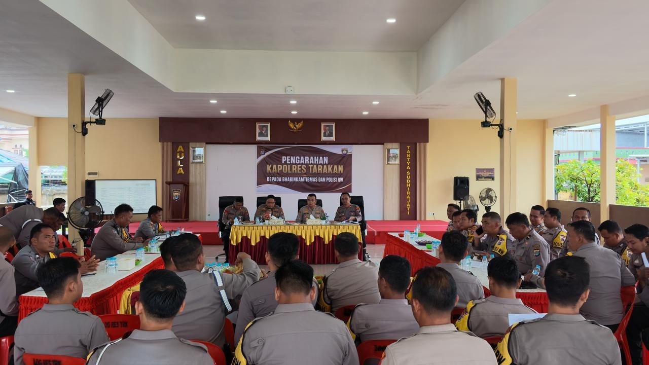 Kapolres Tarakan Tekankan Optimalisasi Bhabinkamtibmas dan Polisi RW, Perkuat Layanan 110 Polri