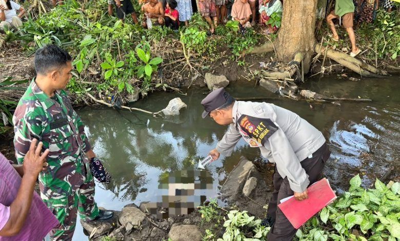 Warga Keruak Geger, Mayat Bayi Ditemukan Mengambang di Saluran Irigasi Lombok Timur