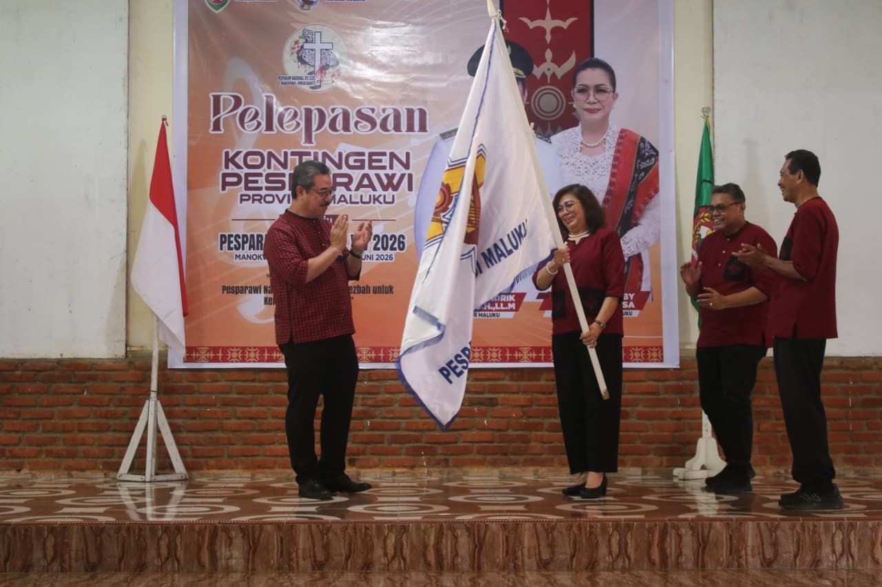 Gubernur Lepas Kontingen Pesparawi Maluku ke Manokwari, Ajak Tampil Maksimal dan Jaga Nama Baik Daerah