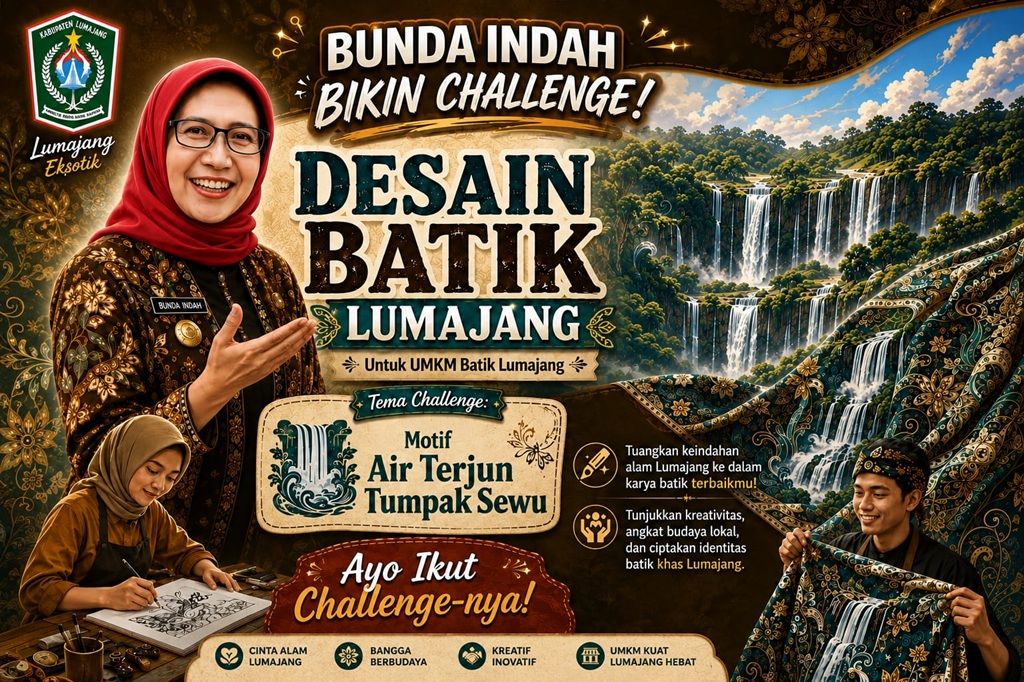 Bupati Lumajang Dorong Motif Batik Tumpak Sewu, Perkuat UMKM dan Promosi Wisata Daerah