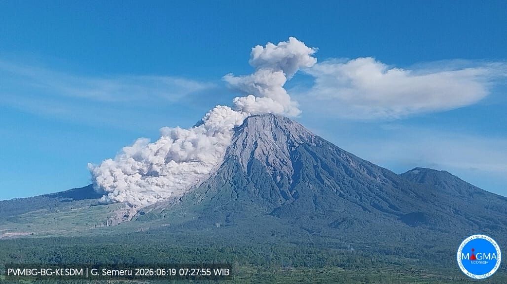 Gunung Semeru Erupsi, Luncuran Awan Panas Guguran Keluar Sejauh 4,5 Kilometer