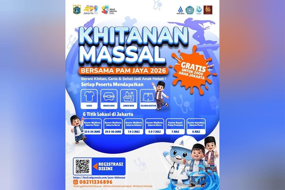 Rayakan HUT ke-499 Jakarta, PAM JAYA Gelar Khitanan Massal Gratis untuk 2.000 Anak