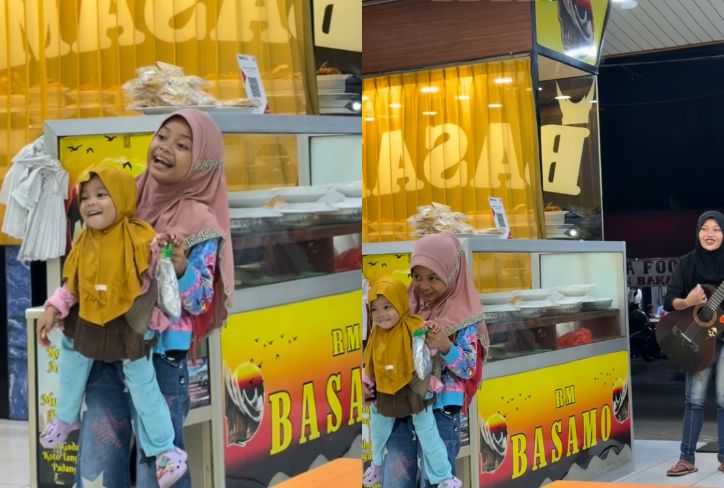 Kisah Haru Dua Bocah Temani Sang Ibu Ngamen sampai Malam