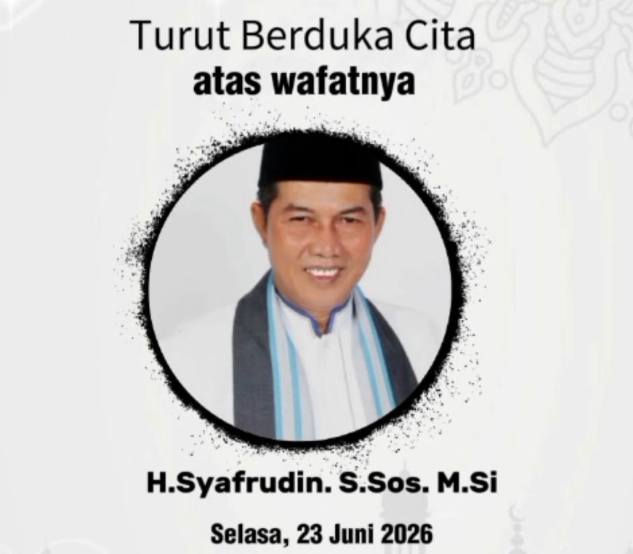 Kabar Duka, Mantan Wali Kota Serang H. Syafrudin Meninggal Dunia