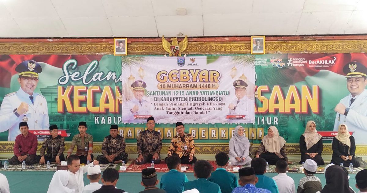 Baznas dan Pemkab Probolinggo Santuni 1.215 Anak Yatim pada Gebyar 10 Muharram 1448 Hijriah