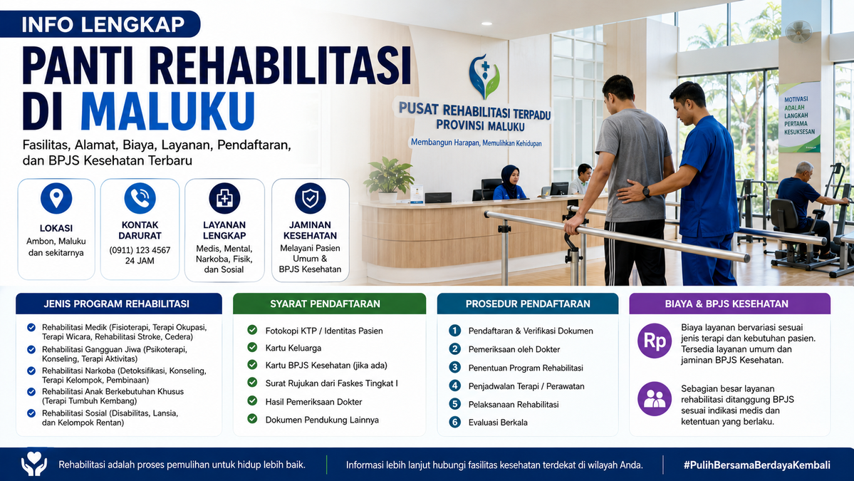 Info Lengkap Panti Rehabilitasi di Maluku: Fasilitas, Alamat, Biaya, dan Cara Mendaftar
