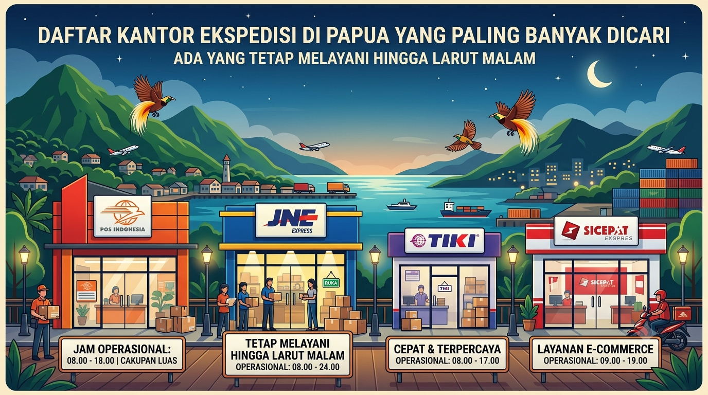 Daftar Kantor Ekspedisi Di Papua Yang Paling Banyak Dicari, Ada Yang Tetap Melayani Hingga Larut Malam