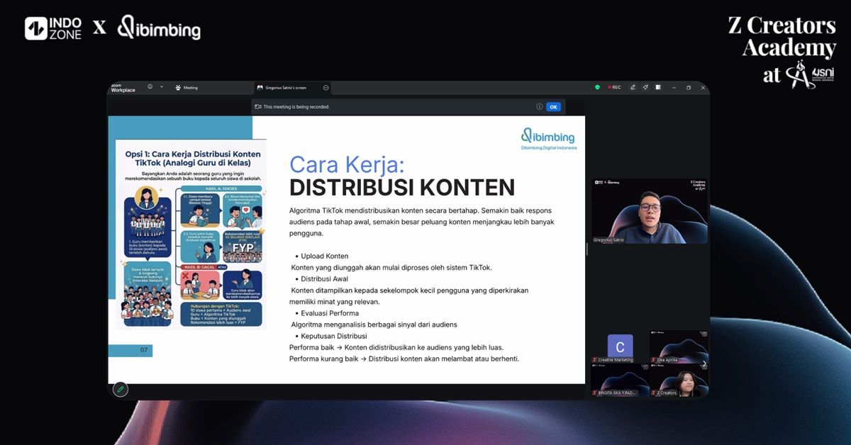 Di Balik Konten Viral, Mahasiswa USNI Kupas Tuntas Cara Baca Algoritma TikTok Bersama INDOZONE