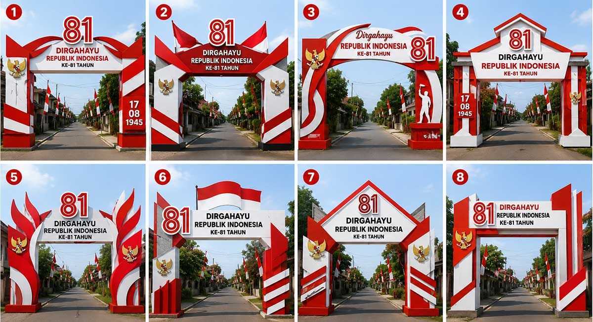 6 Contoh Prompt AI Desain Gapura 17 Agustus: Inspirasi Estetik untuk HUT RI ke-81