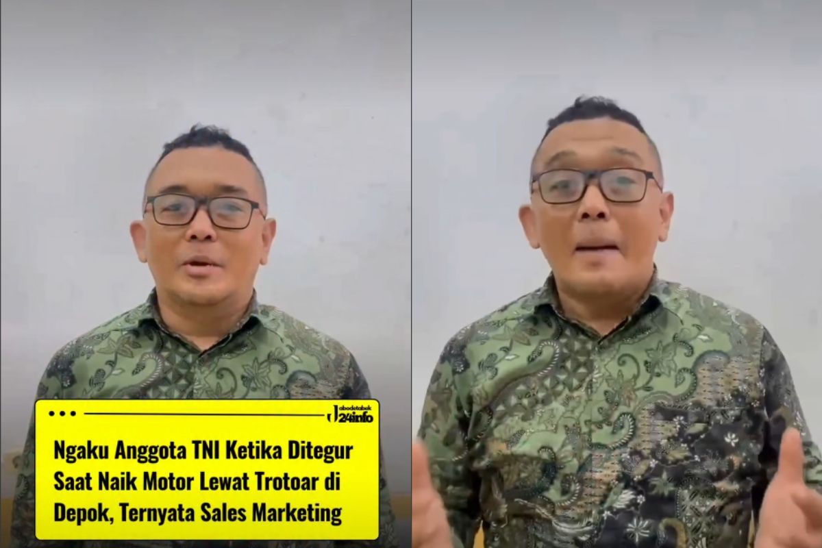 Viral Pemotor Arogan Lawan Arah di Depok, Ternyata TNI Gadungan
