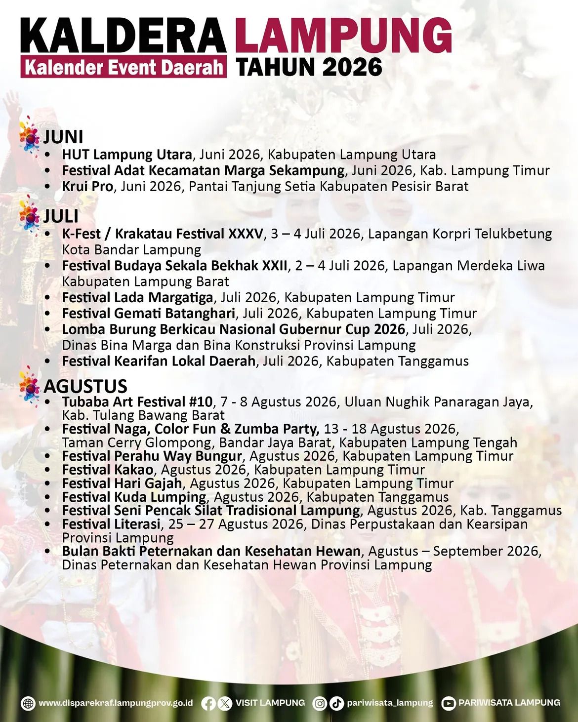 Daftar Agenda Event Bulan Agustus di Lampung yang Wajib Dikunjungi