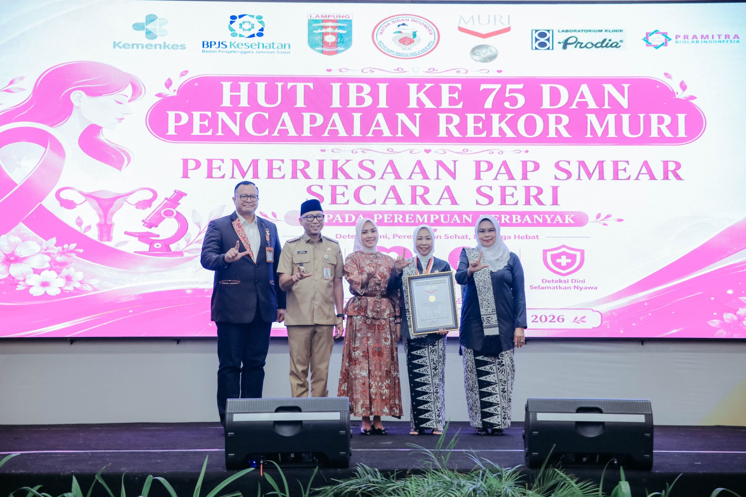 IBI Lampung Pecahkan Rekor MURI, 14.762 Perempuan Jalani Pap Smear