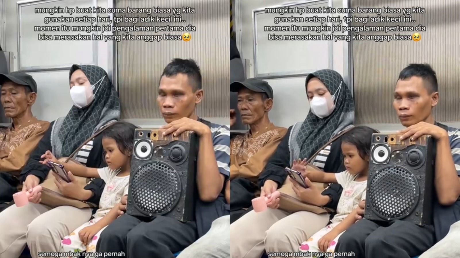 Salut! Tidak Marah, Perempuan di KRL Ini Justru Izinkan Bocil untuk Lihat HP-nya
