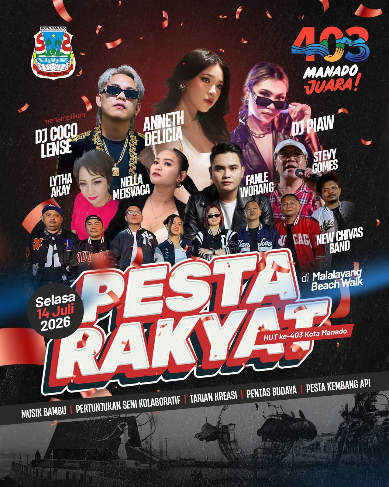 Coming Soon! Acara Pesta Rakyat Hut Kota Manado Yang ke-403!