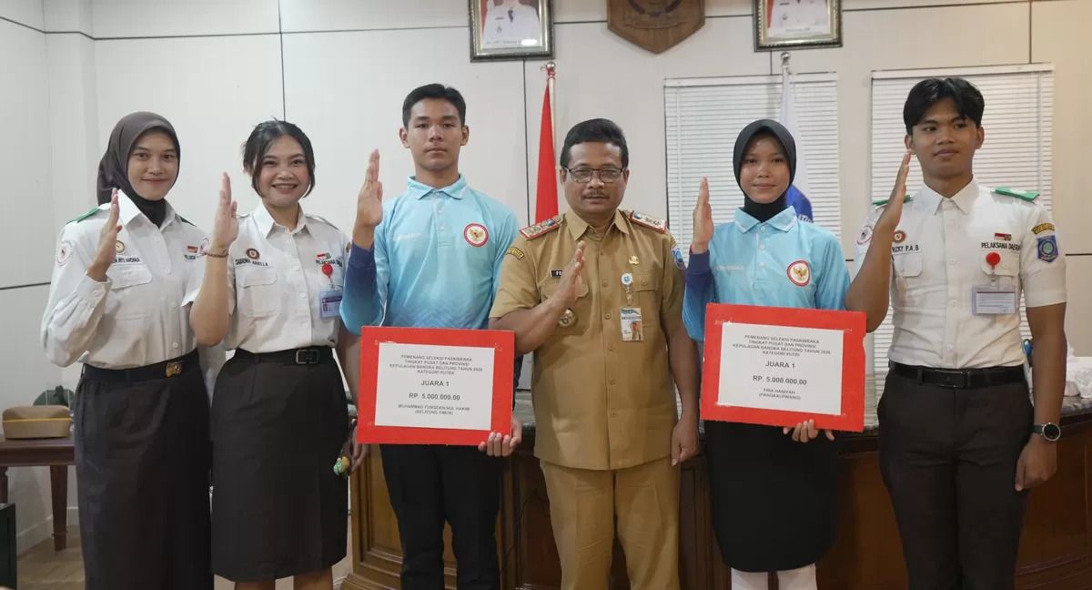 Pelajar Terbaik Babel, Muhammad Furqoen dan Fira Haniyah Lolos Paskibraka Nasional 2026
