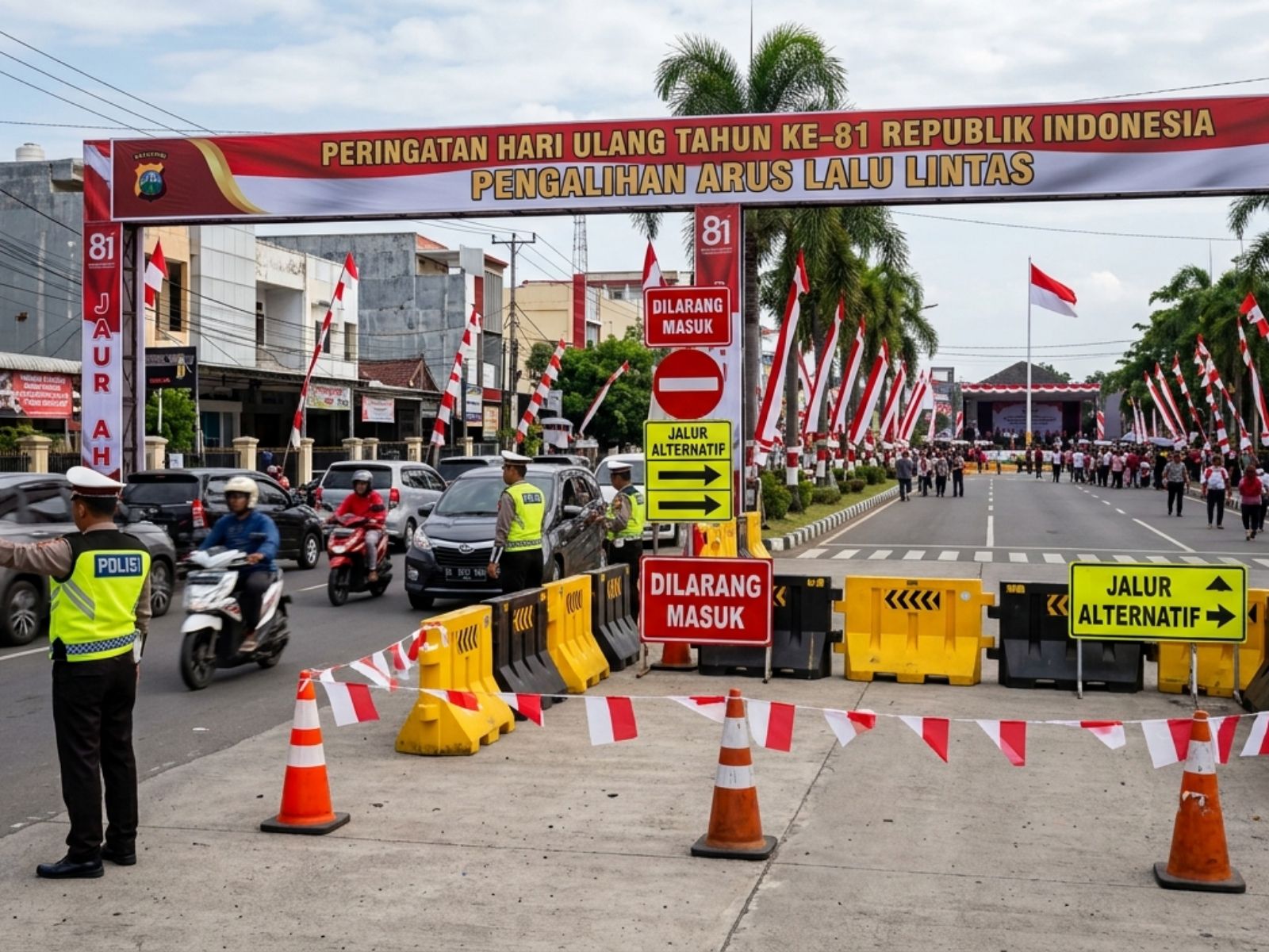 Hindari Macet! Ini Daftar Titik Penutupan Jalan 17 Agustus di Makassar, Mayoritas Berada di Jalan Jenderal Sudirman