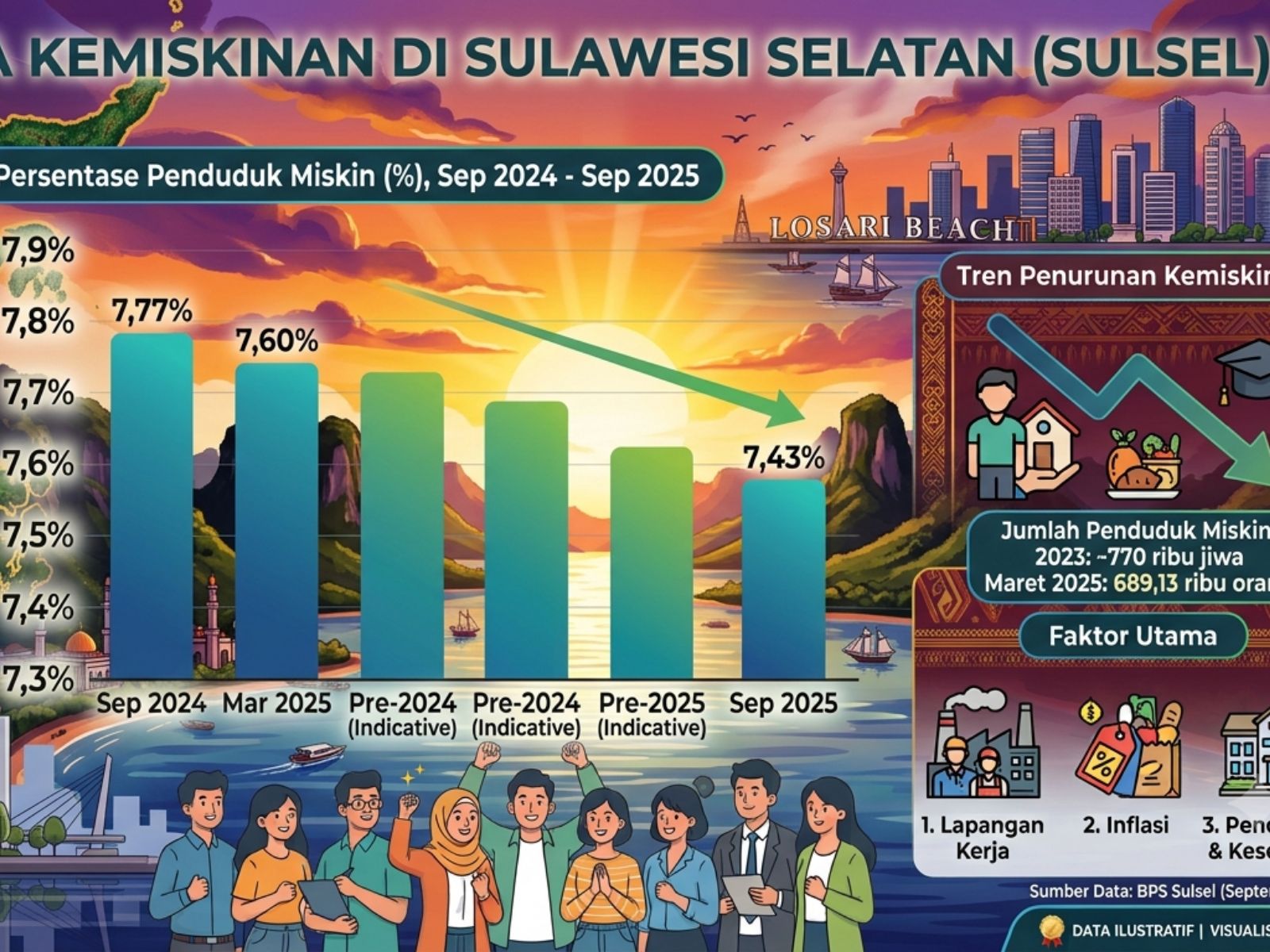 Profil Kemiskinan di Sulawesi Selatan 2026 Lengkap dengan Faktor Pemicunya