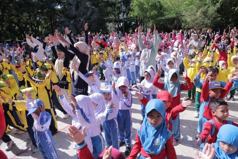 Belajar dari Alam! 2.000 Anak PAUD Meriahkan Hari Anak Nasional Bersama Bunda PAUD Banda Aceh
