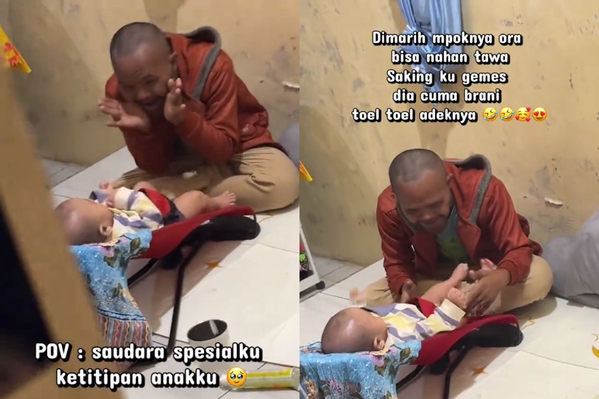 Viral! Anak Disabilitas Ini Telaten Jaga dan Hibur Bayi Sepupunya, Bikin Warganet Terharu
