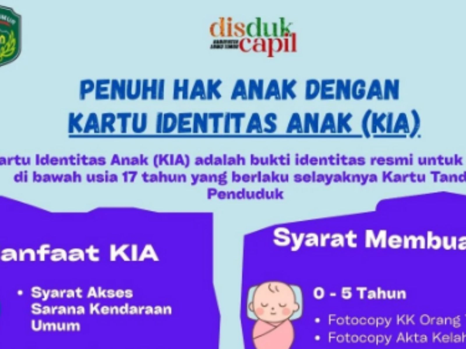 Orang Tua Wajib Tahu, Ini Syarat Bikin Kartu Identitas Anak (KIA) di Wilayah Makassar dan Sekitanya