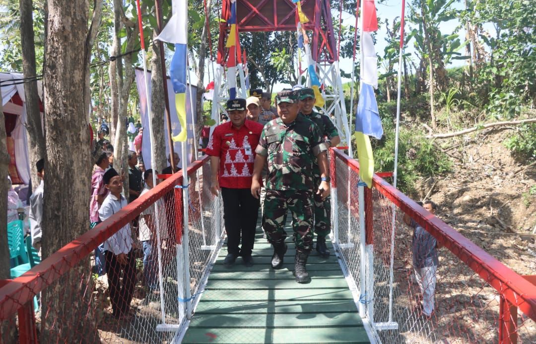 Jembatan Gantung di Desa Wonokerto Sudah Selesai Dibangun