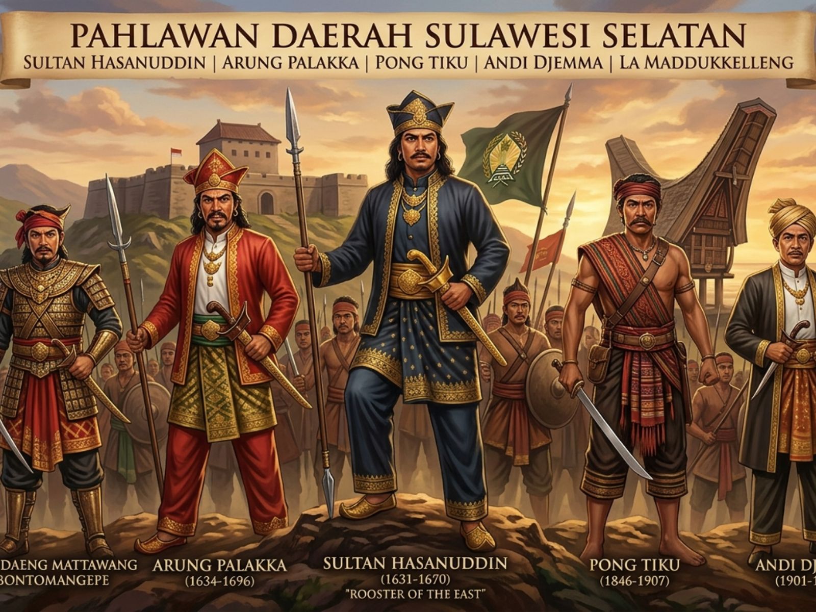 Kisah Heroik Pejuang Kemerdekaan Asal Sulawesi Selatan dalam Melawan Penjajah, Ada Sultan Hasanuddin hingga Robert Wolter Monginsidi