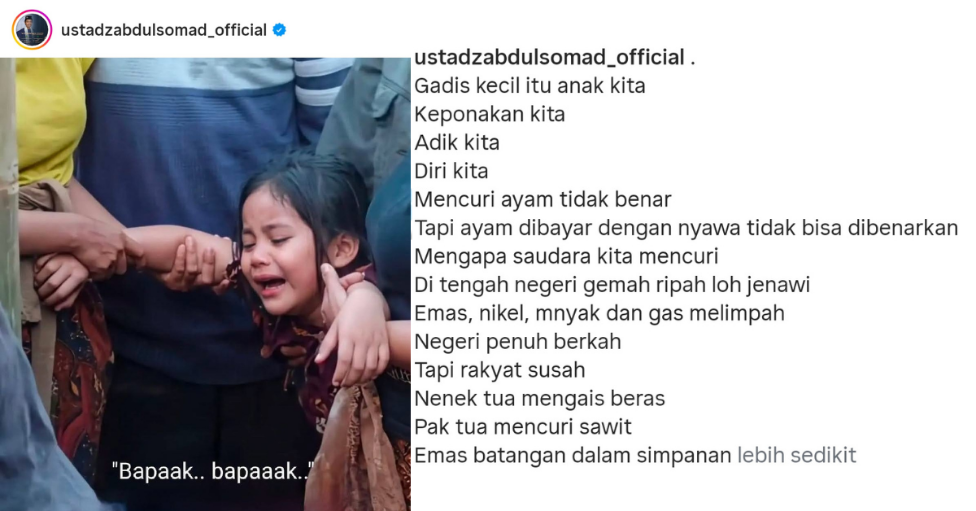 Ayah Tewas Diduga Curi Ayam di Bali, Tangis Putri Kecil dan Pesan Ustaz Abdul Somad Menggugah Hati