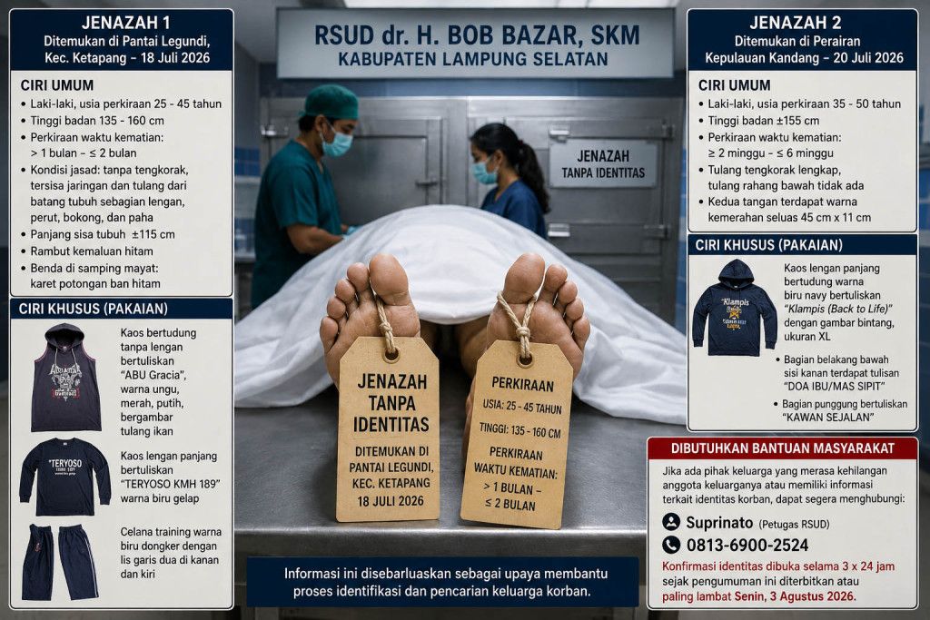 RSUD Bob Bazar Cari Keluarga Dua Jenazah Tanpa Identitas