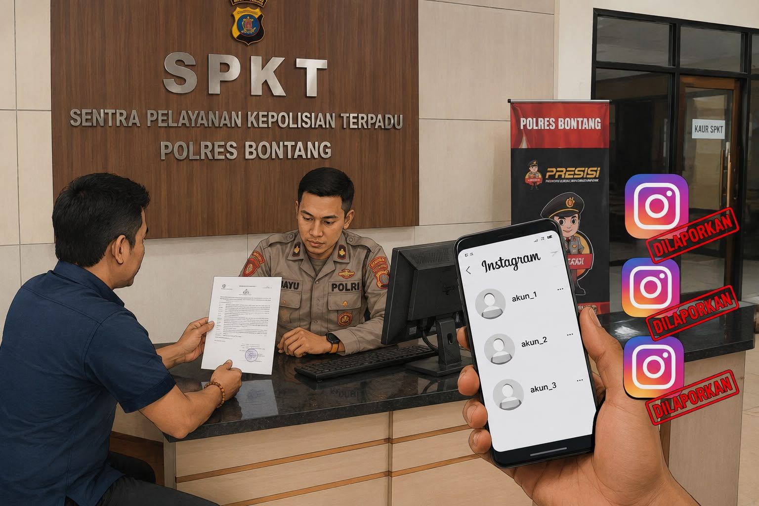 Cemarkan Nama Baik PT PSE di Sosial Media, 3 Akun Instagram Dipolisikan ke SPKT Polres Bontang