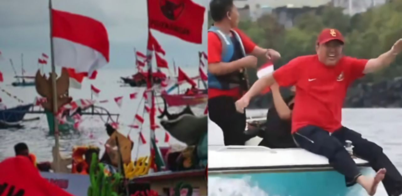 Gelar acara untuk meriahkan HUT RI KE-80, perahu nelayan hias pantai di kota Manado!