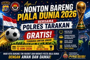 Polres Tarakan Gelar Nobar Piala Dunia 2026, Gratis untuk Warga