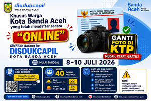 Disdukcapil Banda Aceh Buka Layanan Ganti Foto KTP, Simak Syarat dan Cara Daftarnya
