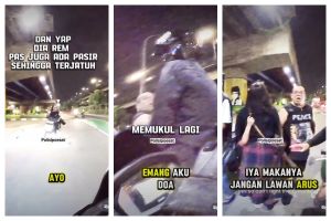 Viral Pemotor Lawan Arah di Jaktim Terjatuh, Ditegur Malah Beri Pukulan