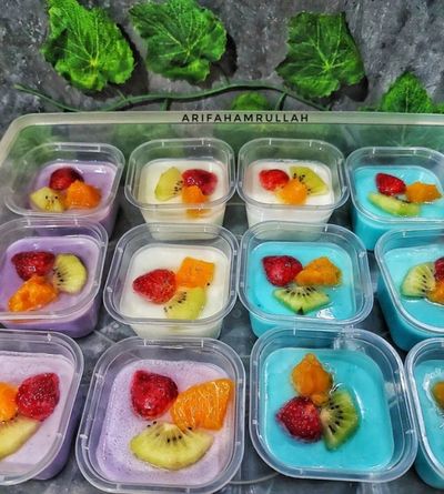 Resep Milk Silky Pudding Buah Warna-warni, Cocok untuk Jualan dan Camilan Anak