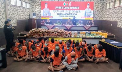 Polres Lampung Selatan Ungkap 24 Kasus Narkoba, Sita 119 Kilogram Sabu dan 276 Kilogram Ganja