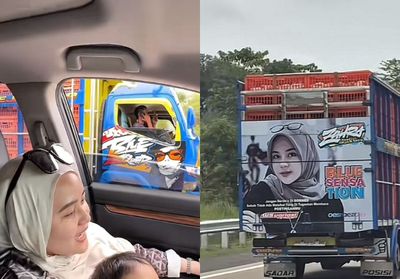 Viral Momen Kocak Tiktokers Alifhia Fitri Kaget Lihat Mukanya di Bak Truk, Sopirnya Jadi Ikutan Bengong