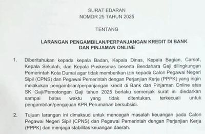 Wali Kota Dumai Paisal Larang PNS dan P3K Ambil Kredit Bank Dan Pinjol