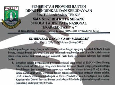 Kasus Pelecehan Seksual di SMAN 4 Kota Serang, Predator Dinonjobkan, TAPI MASIH BERKELIARAN!