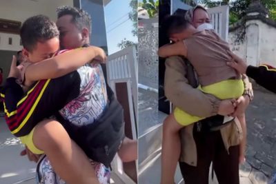 Momen Pertemuan Anak dan Orang Tua Setelah 5 Bulan LDR-an, Bikin Netizen Terharu