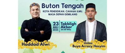 HUT Buton Tengah akan Dimeriahkan Haddad Alwi dan Ustaz Buya Arrazy Hasyim