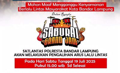 Ada Event Saburai Grand Jam, Polisi Rekayasa Lalu Lintas di Sejumlah Jalan Bandar Lampung