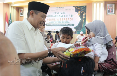 Festival Muharram 1447 H, NU Care-LAZISNU dan Wali Kota Malang Bersinergi Tebar Kepedulian untuk Anak Yatim dan Duafa