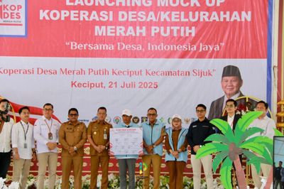 Desa Keciput Jadi Role Model, Bupati Belitung Luncurkan Koperasi Merah Putih