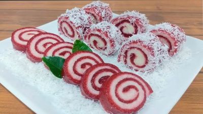 Resep Talam Singkong Gulung Rasa Red Velvet, Enak dan Mudah Dibuat!