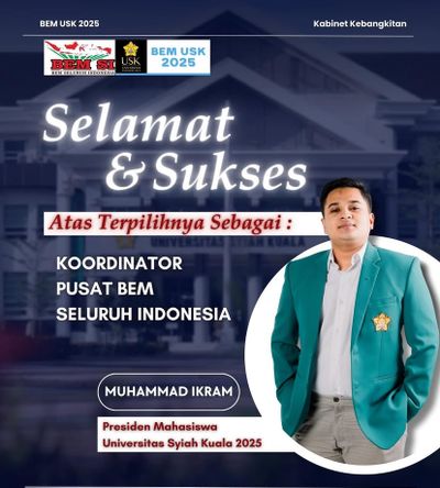 Ketua BEM USK Muhammad Ikram Terpilih sebagai Koordinator Pusat BEM SI-K 2025–2026