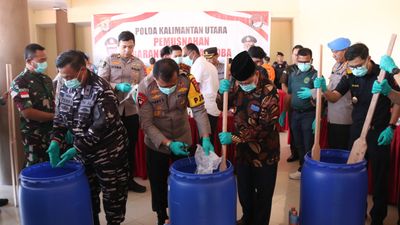 Polda Kaltara Musnahkan Barang Bukti Narkotika Seberat 16,8 Kg Sabu
