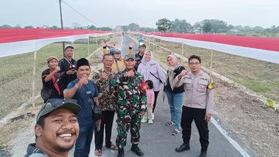 Bendera Merah Putih Membentang Sepanjang 800 Meter di Desa Tarubasan Klaten
